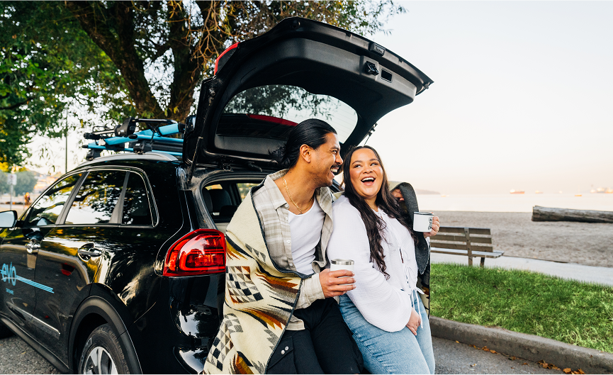Two People with an Evo at the Beach